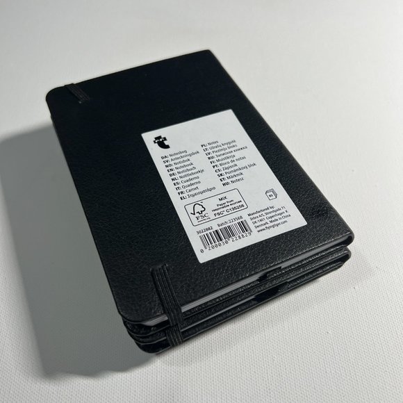 3 Black leather notebooks with blank pages - Picture 2 of 3